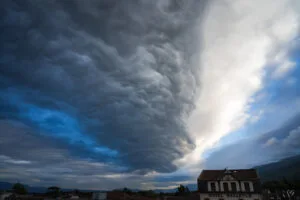Cloudy skies