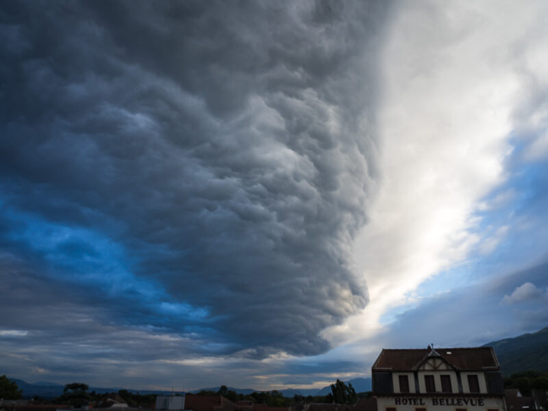 Cloudy skies