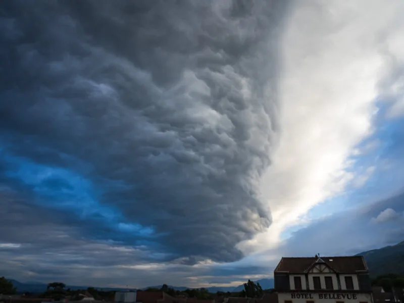 Cloudy skies